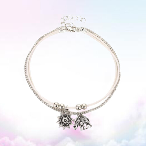 2 Teile Set Strandfußkette Mit Sonnenblume 2