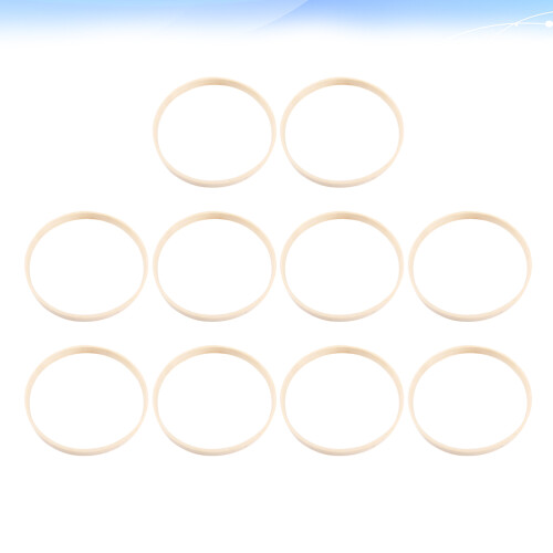 10Pcs Durable Light Yellow Bamboo DIY Embroidery Circles for Sewing 1