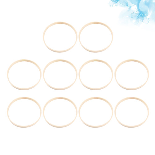 10Pcs Durable Light Yellow Bamboo DIY Embroidery Circles for Sewing 2