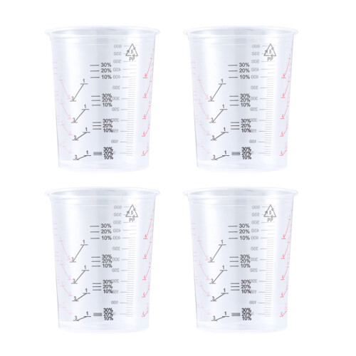 4Stk 600Ml Transparenter Kunststoff Messbecher Für Ölfarben