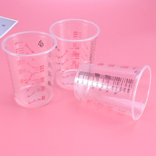 4Stk 600Ml Transparenter Kunststoff Messbecher Für Ölfarben 2
