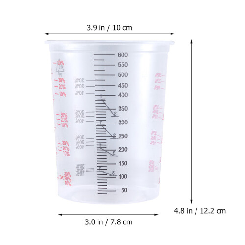 4Stk 600Ml Transparenter Kunststoff Messbecher Für Ölfarben 1