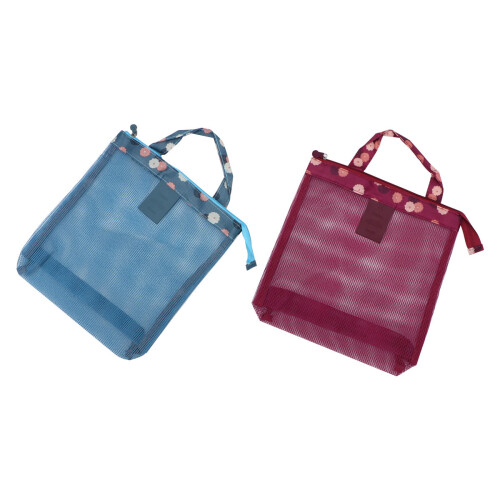 2Stück Blumenmuster Strandtasche Für Schuhe Badeanzug 1