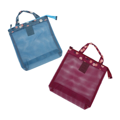 2Stück Blumenmuster Strandtasche Für Schuhe Badeanzug 2