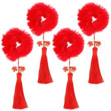 2 Paar Neujahrs-Party-Haar-Seile Chinesisches Kopfschmuck-Quaste