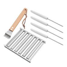 1 Set Hot Dog Roller Für Grill, Mit Holzgriff