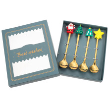 1 Set Dekorative Kaffeelöffel Mit Weihnachtsdesign, Dessertlöffel
