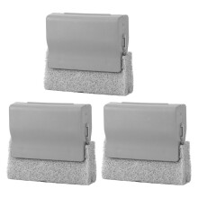 3Pcs Window Groove Cleaning Brushes Grey PP Multi-Functional Home Use