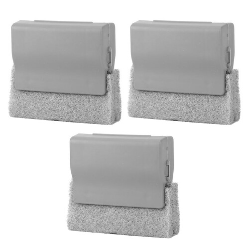 3Pcs Window Groove Cleaning Brushes Grey PP Multi-Functional Home Use 1