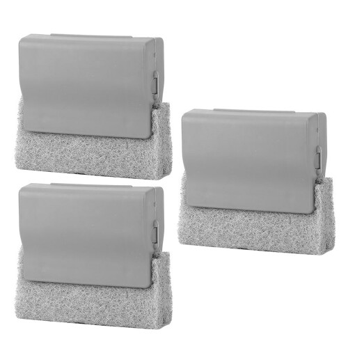3Pcs Window Groove Cleaning Brushes Grey PP Multi-Functional Home Use 2