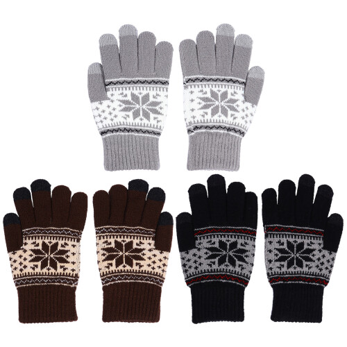 3 Paar Winterwarme Touchscreen- Winddicht