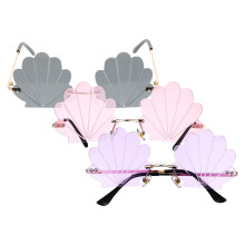3Stk. Randlose Muschelförmige Sonnenbrille Rahmenlose Brille