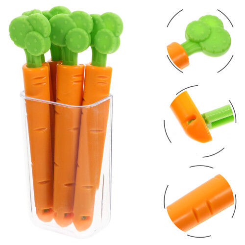 5 Snackbeutel Clips Karottenform Für Lebensmittel Verschluss 2