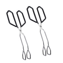 2Stk Grillzange Langform Mit Schwarzen Gebogenen Kopf