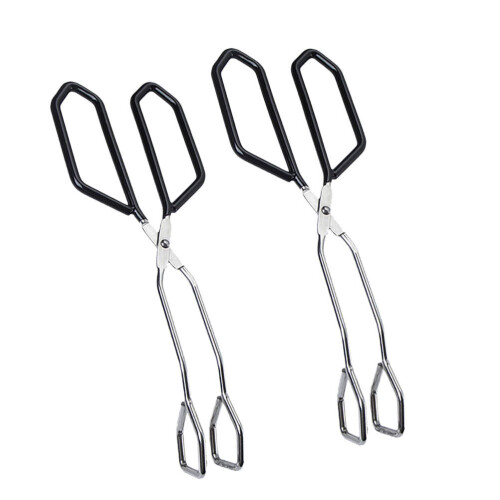 2Stk Grillzange Langform Mit Schwarzen Gebogenen Kopf