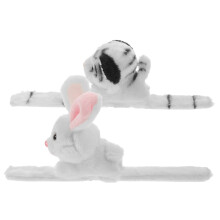 2Stk Stofftier Klapparmband Plüsch Klapparmband Tier Klappband
