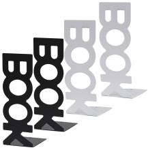 4 Metall Buchstützen Buchstabenförmige Hohle Buchhalter