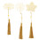 3Stk Metall Lesezeichen Blatt Mit Quasten 1
