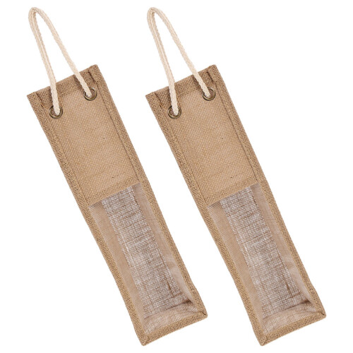 2Stk Weinflaschenbeutel Jute Mit