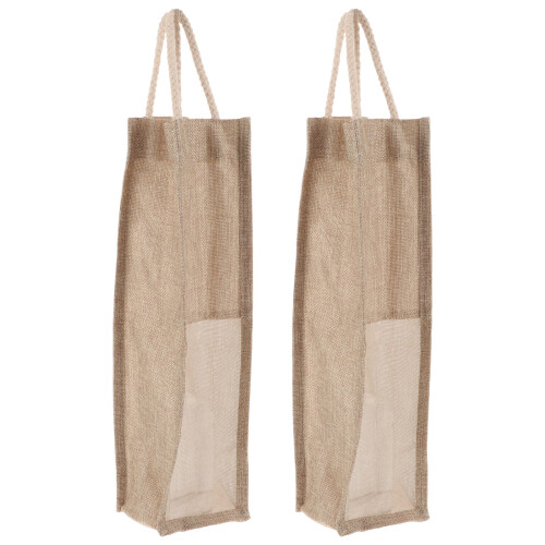2Stk Weinflaschenbeutel Jute Mit 2
