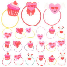 20St Elastic Hair Ties Mädchen Haarbänder Valentinstags-Thema