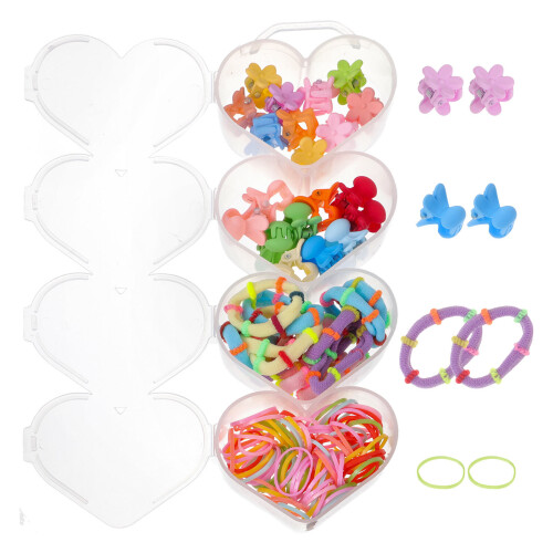 1 Set Kinder Haarringe Mini Haarklammern Elastische Haargummis 1