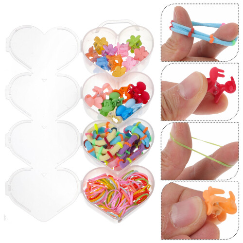 1 Set Kinder Haarringe Mini Haarklammern Elastische Haargummis 2