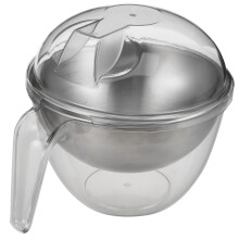 Edelstahl Salatschüssel 1,5 L Mit Griff Und Deckel Leicht Zu Reinigen