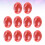 10Pcs Oval Red Stone Cabochons Agate Gem Patch for DIY Jewelry Making 7