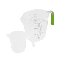1St Kunststoff Messbecher Mit Tragbarer Griff Ausguss 900Ml