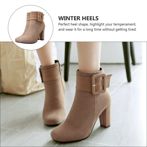 Chic Damen Spitze Absätze Kurzschaftstiefel 36 1