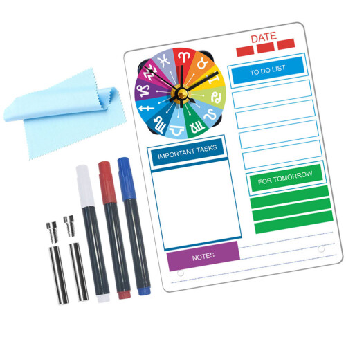 Worgeous  Portable Planning Board Schedule With Clock Office