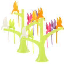 2 Sets Cartoontje Fruitprikker Met Boom En Houder