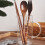 One Set Portable Camping Picnic Tableware Wooden Fork Spoon Chopsticks 3