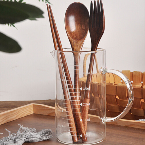 One Set Portable Camping Picnic Tableware Wooden Fork Spoon Chopsticks 2
