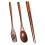 One Set Portable Camping Picnic Tableware Wooden Fork Spoon Chopsticks 6