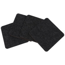 4Pcs Black Felt Cork Coasters Heat Resistant Cup Pads Table Protection