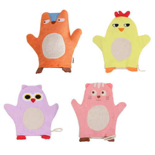 4Stk. Kinder Badehandschuhe Mit Tierdesign Für Zu Hause