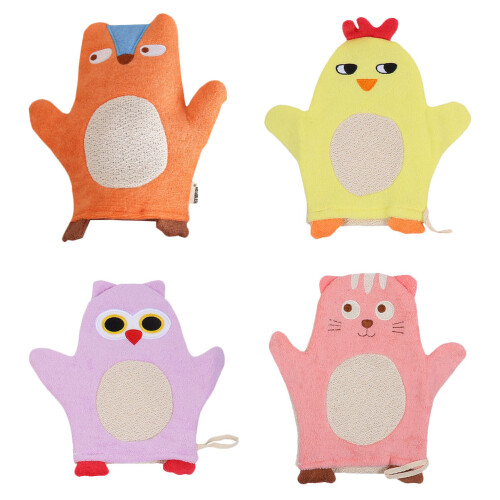 4Stk. Kinder Badehandschuhe Mit Tierdesign Für Zu Hause 2