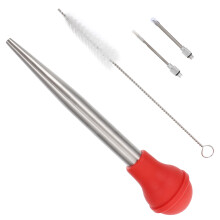 1Ensemble Piston À Sauce Rouge En Silicone Acier Pour Cuisine Bbq
