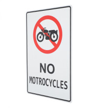 Warnschild Vorsicht Verbot Für Motorräder Sicherheit Straßenverkehr