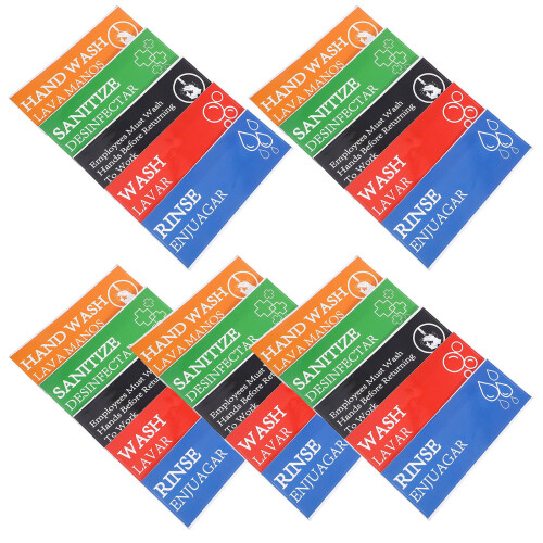 25Pcs Self Adhesive Multi Hands Labels for Sink in Hotels
