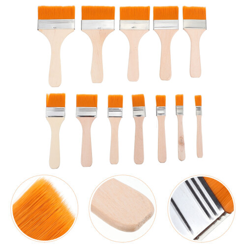 12Stk Nylon Haar Holz Ölgemälde Diy Graffiti Flacher 2