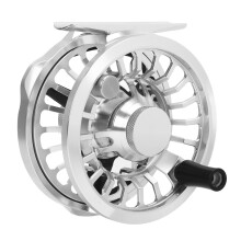 Fly Fishing Reel Waterproof Aluminum Alloy 78mm Lightweight Silver Black