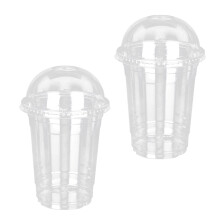 50Stk Einweg Kunststoffbecher Transparent Für Kalte Getränke Mit Deckel