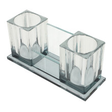 Acryl Microfoonhouder Desktop Mic Stand 2-Slot Zwarte Basis