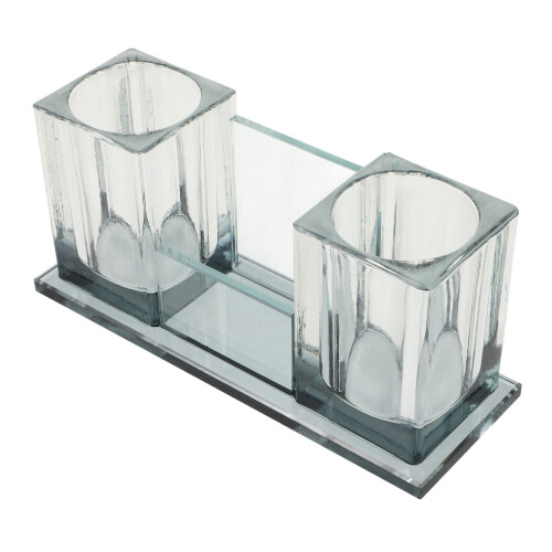 Acryl Microfoonhouder Desktop Mic Stand 2-Slot Zwarte Basis