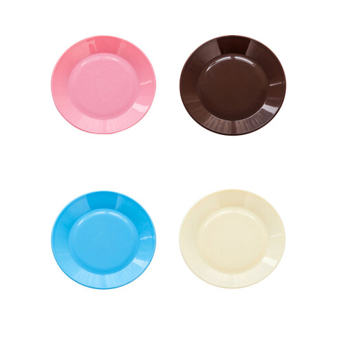 5Pcs Plastic Snack Plates Assorted Colors Food Grade PP Lightweight