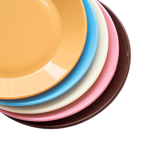 5Pcs Plastic Snack Plates Assorted Colors Food Grade PP Lightweight 2