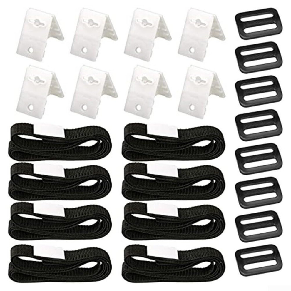 Fastening Clips And Straps Set For Solar Pool Cover Installation On Various Reel Rollers, 8-Piece Kit 9393856255016